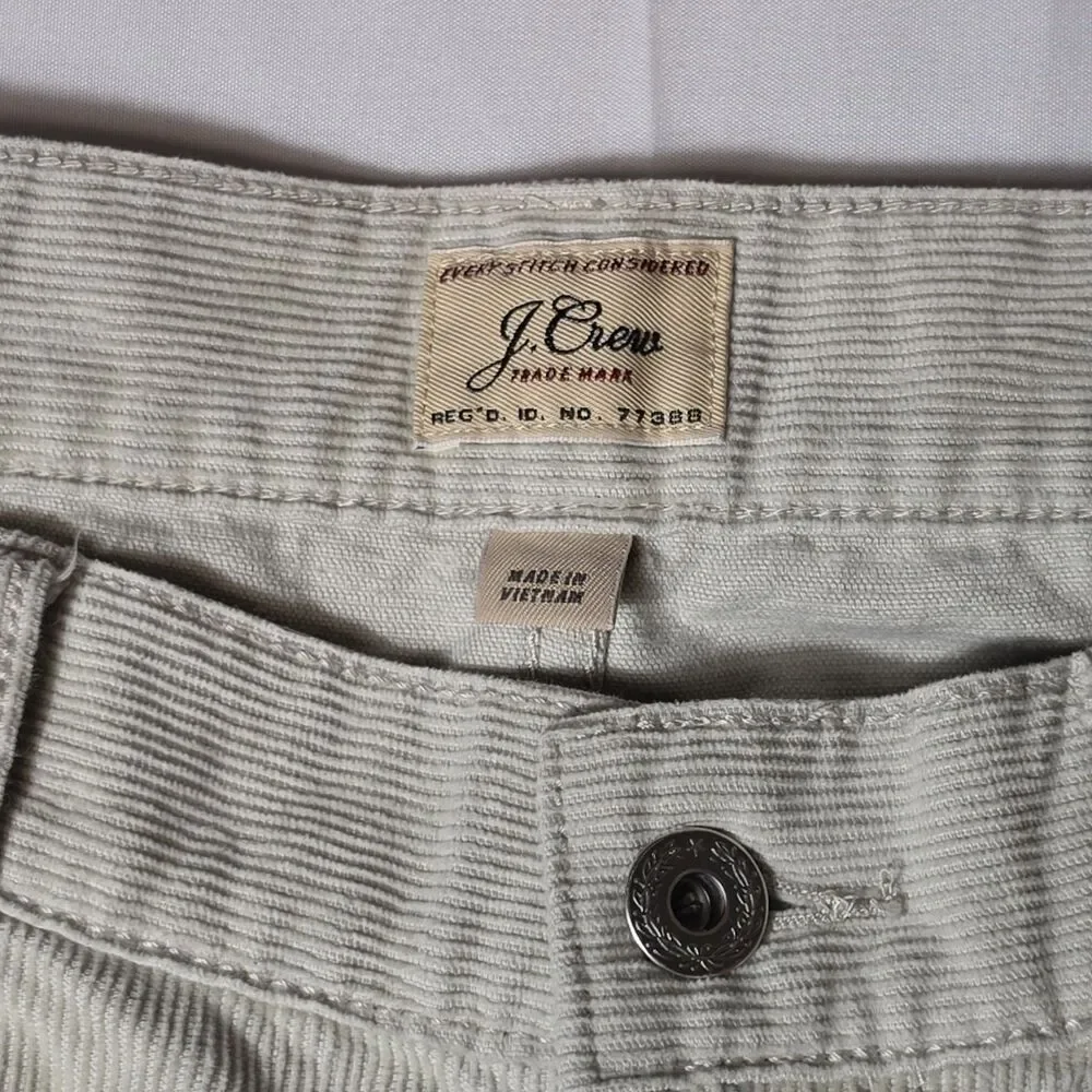 J.Crew 770 Straight Fit Corduroy Pants Jeans 33x32 Beige Stretch Straight Fit